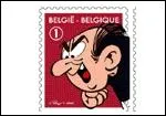 Quel est ce personnage de BD belge visible sur ce timbre de Belgique ?
