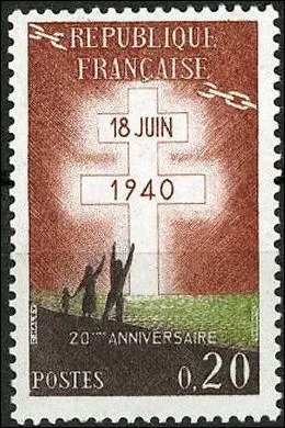 Quel vnement a rendu clbre la date du 18 juin 1940 (comme le montre ce timbre de France) ?
