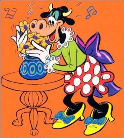 Aprs s'tre appele Bellecorne puis Yvette, quel est le nom dfinitif de cette vache cre par Disney ?