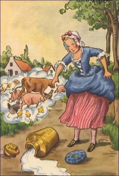 Dans quelle fable de Jean de la Fontaine, est-il crit 'Adieu, veau, vache, cochon... '