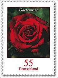 Quelle est cette fleur aux couleurs varies, symbole de l'amour, visible sur ce timbre d'Allemagne ?