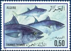 Le thon migre-t-il comme le montre ce timbre d'Algrie ?