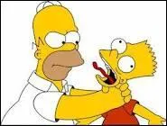 Que profre Homer en tranglant Bart lorsqu'il est en colre contre son fils ?