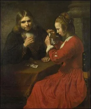 A Young Man and a Girl Playing Cards, 1645-1650