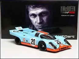 Steve McQueen n'a jamais pu réaliser son rêve : courir les 24 Heures du Mans mais il en a fait un film, ''Le Mans'' où il s'éclate au volant d'une ------------.