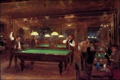La partie de billard, vers 1900