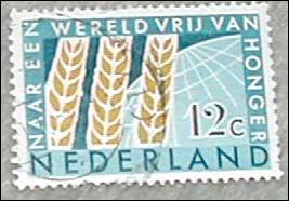 Dans quel pays le bl, comme visible sur ce timbre des Pays-Bas, a t-il t cultiv pour la premire fois par les hommes ?