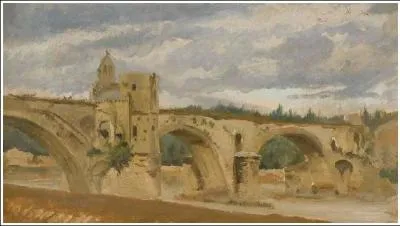 Le pont Saint-Bnzet  Avignon, 1843