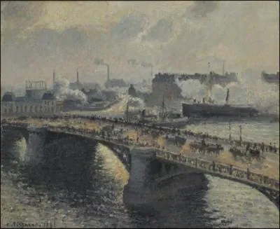 Le Pont Boieldieu  Rouen, soleil couchant, temps brumeux, 1896