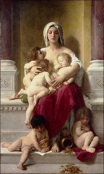 La Charit (1878) de William Bouguereau est un exemple...