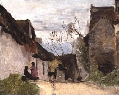 Qui est l'auteur de cette peinture intitule   Rue de village en Normandie   ?