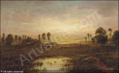 Qui a peint  Coucher du soleil dans un champ  ?