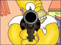 Qui Homer vise-t-il avec son pistolet ?