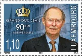 Jusqu' quelle anne Jean de Luxembourg visible sur ce timbre du Luxembourg a t le Grand-Duc du pays ?