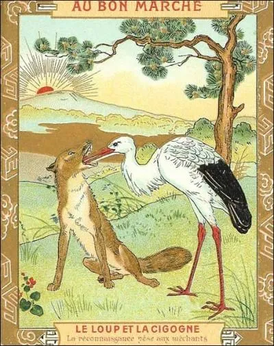 Dans la fable de Jean de la Fontaine, que retire la cigogne de la gueule du loup ?