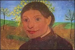 Quelle peintre a ralis son  Autoportrait devant des arbres en fleurs  ?