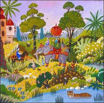 Qui a peint Paysage oriental avec tigre ?