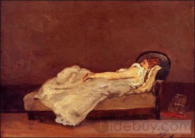 Qui a peint  Mette endormie sur un sofa  en 1875 ?