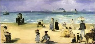 Qui a peint cette scne de plage en 1874 ?