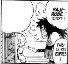 Que dit Krilin ( gauche)  Yajirob ( droite) ?