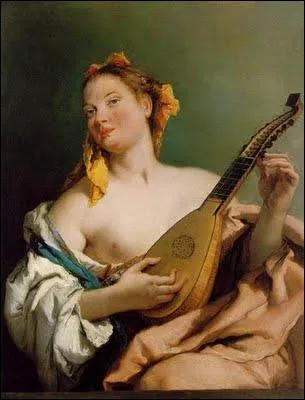 Femme  la mandoline, 1760