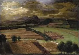 Quel peintre allemand est l'auteur de ce tableau intitul   Champs de crales et collines   ?
