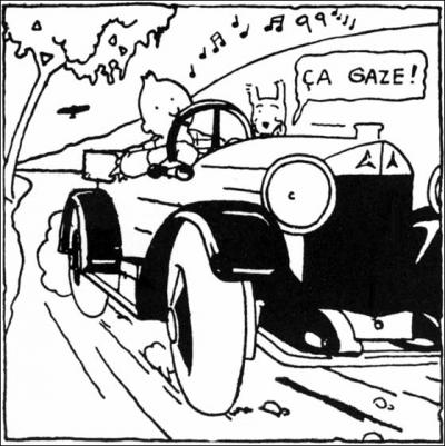 Dans cet album, Tintin utilise une Mercedes ca. 1925, il est poursuivi par un agent du Gupou !