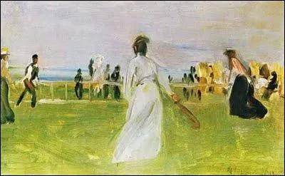 Joueurs de tennis au bord de mer