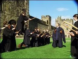 Premire leon de  balai  pour les Premires annes  Poudlard. Le Professeur Bibine commence par l'ordre  donner aux balais pour les mettre en action, lequel est ?