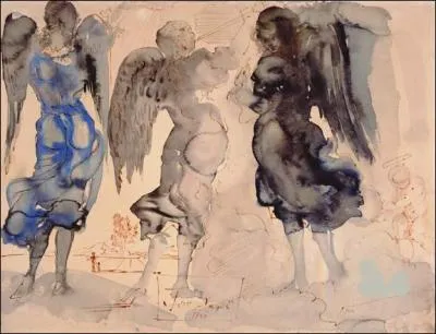 Quel peintre du XXe sicle a-t-il peint cette aquarelle reprsentant trois anges ?