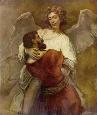 Quel clbre peintre du XVIIe sicle a-t-il peint cette  Lutte de Jacob avec l'Ange  ?