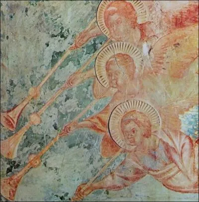 Ces anges de l'Apocalypse sont une uvre de Cimabue (1280). On les trouve sur une fresque ...