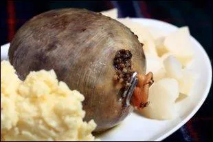 Haggis : cuisins avec des pices et de l'avoine, les abats de mouton sont fourrs dans ... .