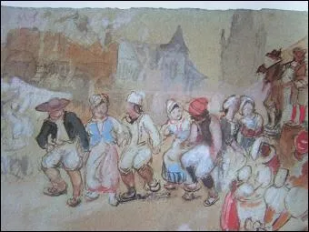 Paysans bretons dansant, vers 1826
