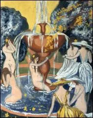 Qui a peint Nymphes  la fontaine d'un jardin ?