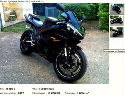 Que vend au juste cette personne  votre avis, sachant que son annonce commence par 'Ma femme m'a demand de choisir entre elle et ma moto' ?