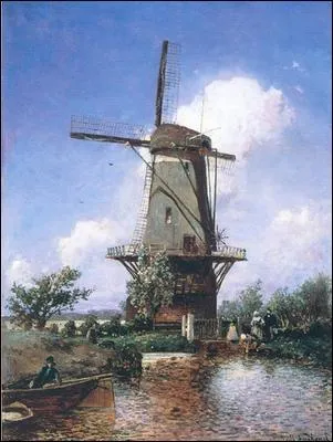 Moulin  vent prs de Delft, 1857