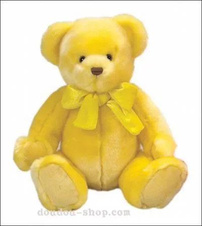 De quelle couleur est cet ours en peluche ?