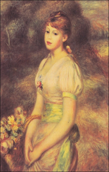Qui a peint  Jeune fille portant une corbeille de fleurs  ?
