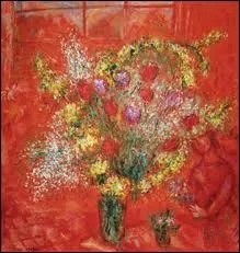 Qui a peint  Fleurs sur fond rouge  ?