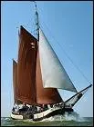 Tjalk : bateau de transport hollandais, utilis :