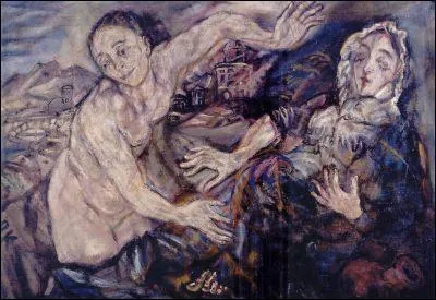 Cette Annonciation a t ralise en 1911 par un peintre expressionniste autrichien (1886-1980), lve de Klimt. Alma Mahler, dont il fut l'amant, lui inspira  La Fiance du vent .