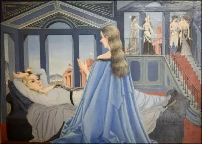 Interprtation surraliste de l'Annonciation ralise en 1955 par un peintre belge (1897-1994).