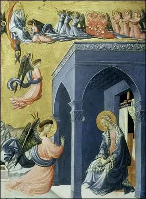 Cette Annonciation a t ralise par un peintre florentin de la premire Renaissance, l'un des initiateurs de la perspective, lve de Ghiberti, ami de Donatello. (St Georges terrassant le dragon)