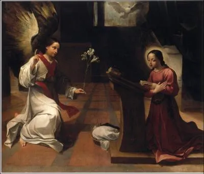 Annonciation ralise en 1584 par un peintre italien (1555-1619) pr-baroque de l'cole bolonaise qui fonda avec ses cousins l'Acadmie de peinture des  Incamminati   Bologne.