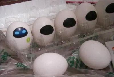 Comment se nomme le petit robot qui est tomb amoureux de Eve, ce petit robot transform en oeuf sur cette image ?