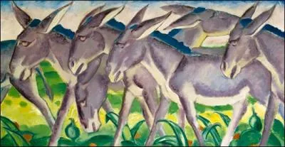  Fresque d'nes  par un peintre expressionniste allemand co-fondateur du Cavalier Bleu (1880-1916).