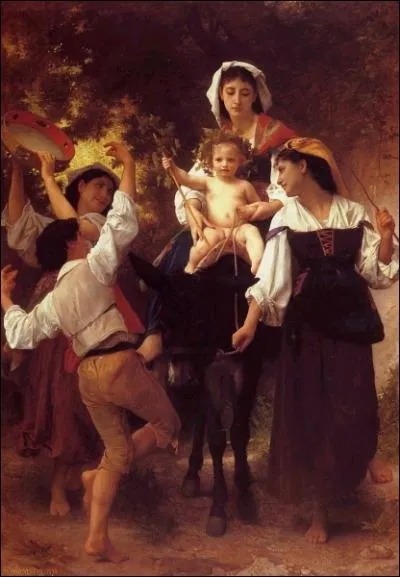  Le retour des moissonneurs  par un peintre acadmique franais (1825 - 1905) l'un des artistes les plus admirs  la fin du XIXe sicle mais fort dcri par la suite.