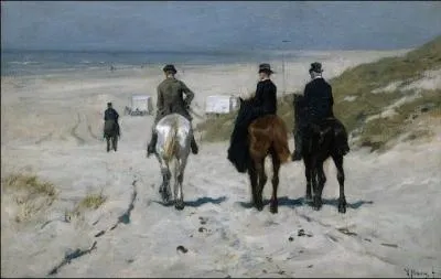  Promenade  cheval sur la plage  (1876) par un peintre nerlandais (1838 1888) cousin de Van Gogh.