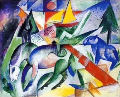  Cheval prs du lac  par un peintre expressionniste allemand membre du Cavalier bleu (1889  1957).